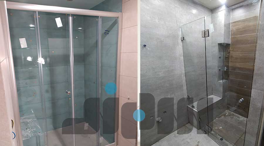 کابین دوش فریم دار و کابین دوش بدون فریم